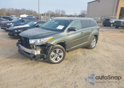 2015 Toyota Highlander Limited V6 z USA, uszkodzony, nr VIN 5TDDKRFH8FS109406